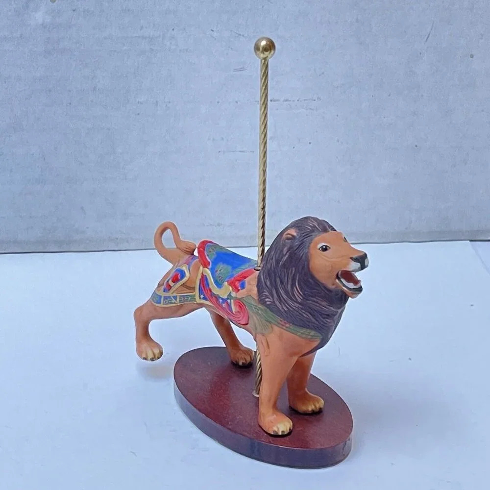 Vintage Lion Franklin Mint Treasury Of Carousel Art Porcelain 1988 Lion Decor